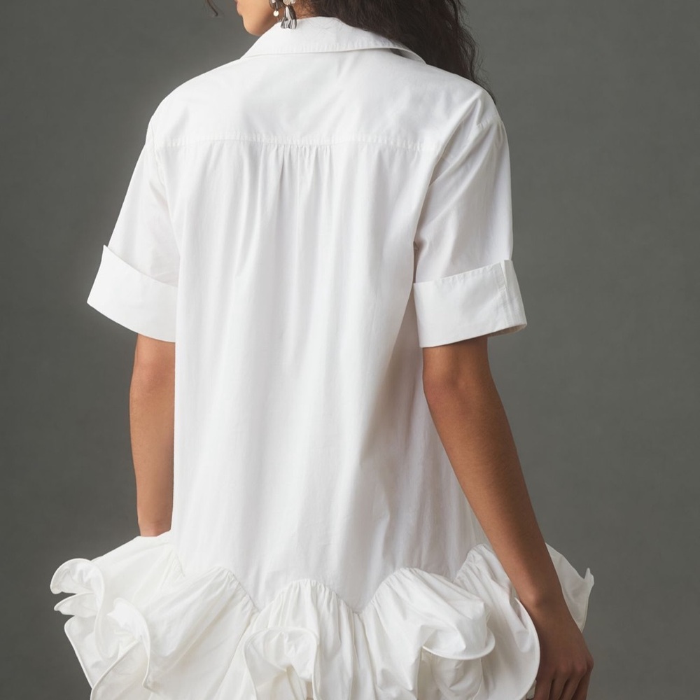 White Ruffled Hem Dress - Picture 3 of 4